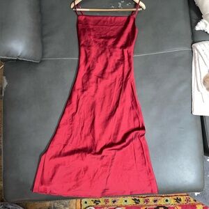Show Me Your Mumu Wine Red Satin Slip Dress | Size XXS (NWT)